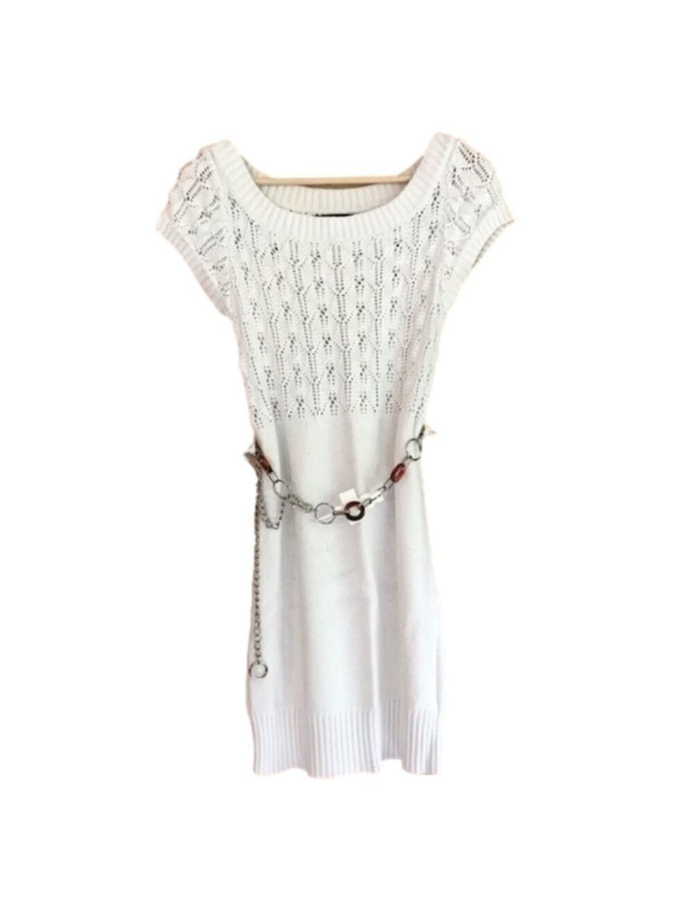 Vintage Maurices cap sleeve open knit tunic sweater dress size small